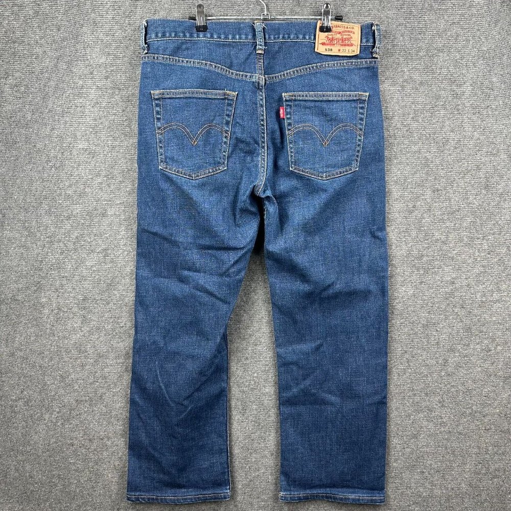 Levis 538 Jeans Mens 33 Blue Western Straight Workwear Outdoor Denim Comfort - Picture 5 of 12
